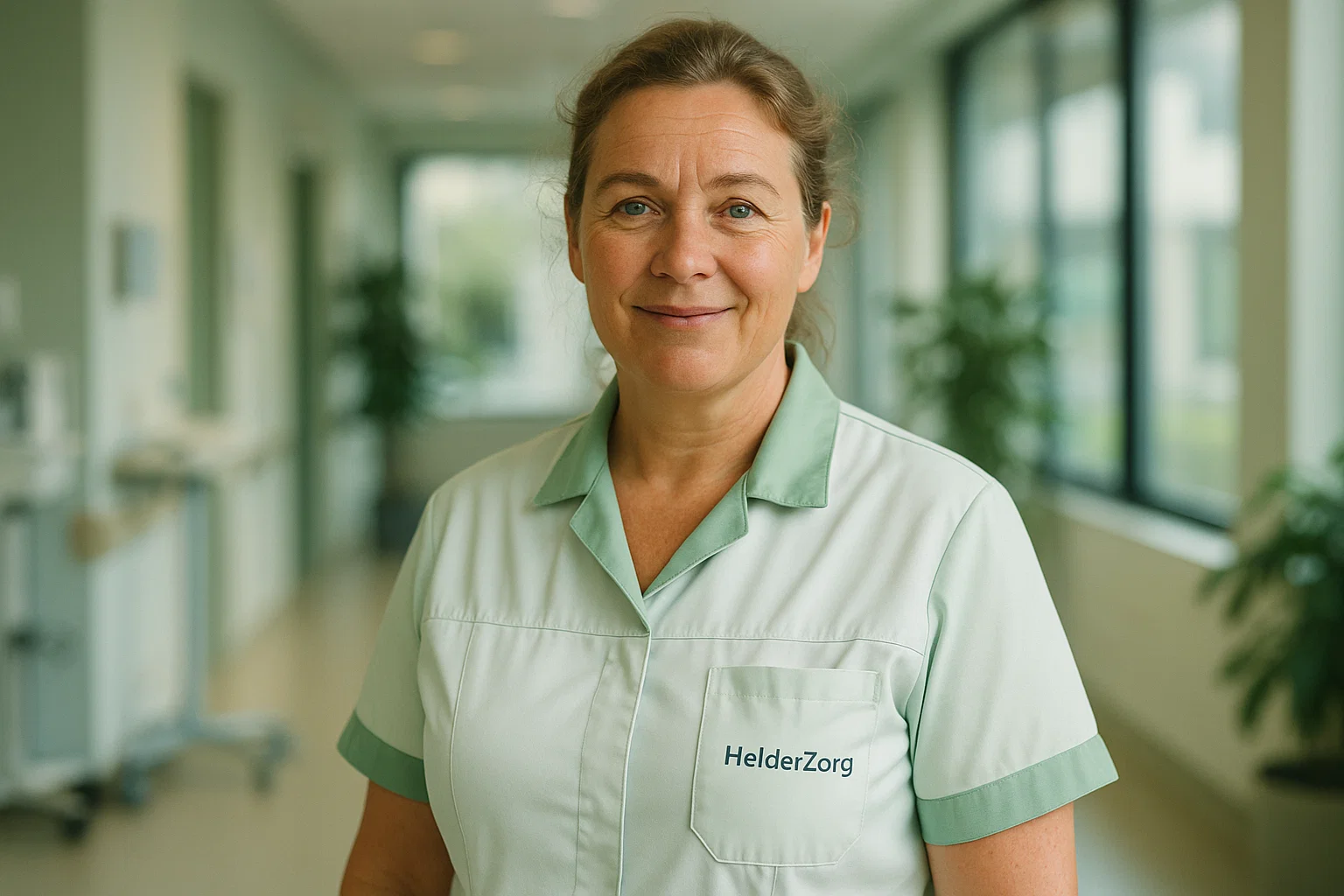 Wijkverpleegkundige in moderne zorgomgeving